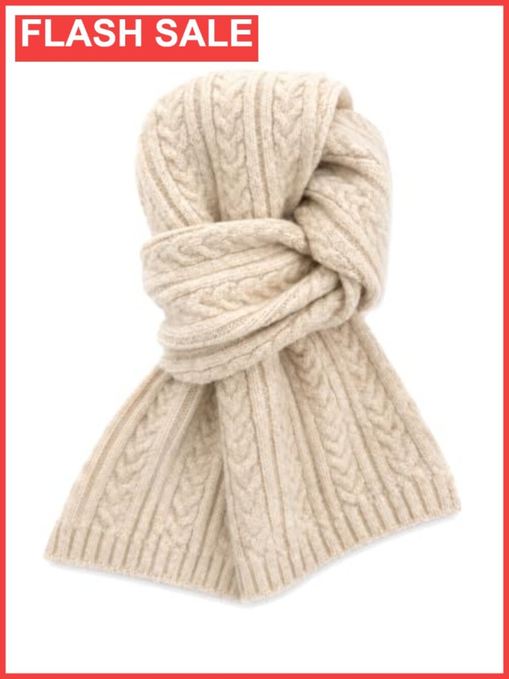 Cable Knit Scarf Wool-Blend Chunky Neck Warmer Cold Weather